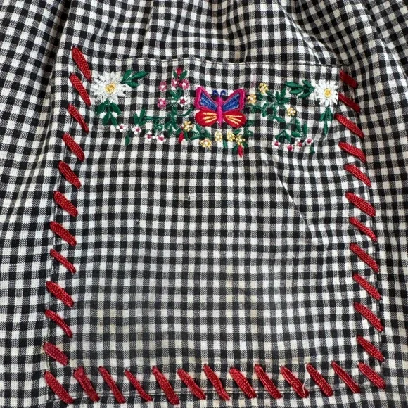Vintage Bryn Connelly Gingham Embroidered Cotton Midi Dress M Cottagecore Boho - Picture 6 of 7